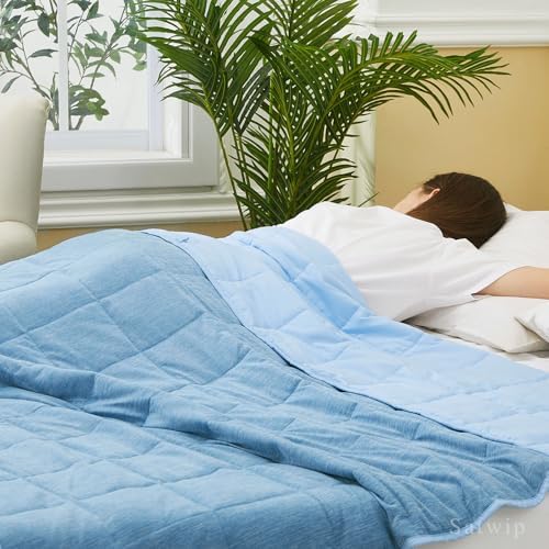 Satwip Weighted Blanket 10 pounds Twin Size, Cooling Weighted Blanket