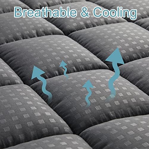 HYLEORY Queen Mattress Pad Quilted Fitted Mattress Protector Cooling