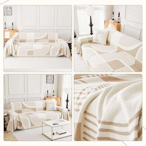 WEYOND Boho Couch Cover, Chenille Sofa Covers Washable, 71" x 102"