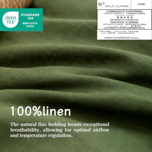 EVERLY Linen Twin Sheets Set, 100% Stonewashed French Linen Bed Sheets