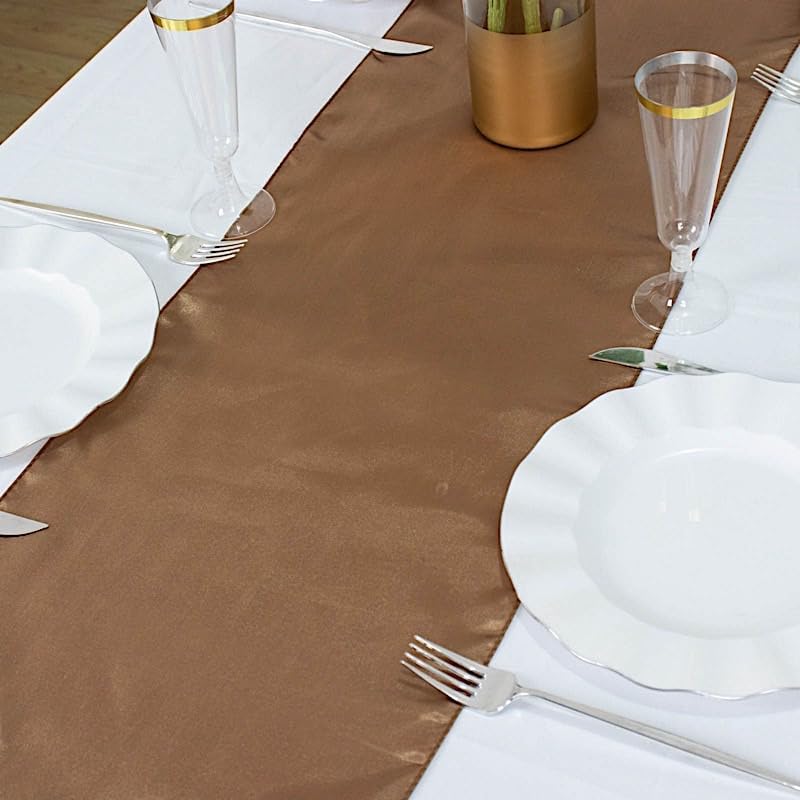 10 pcs 12 x 108 inch Taupe Satin Table Runners Wedding Table Top Party