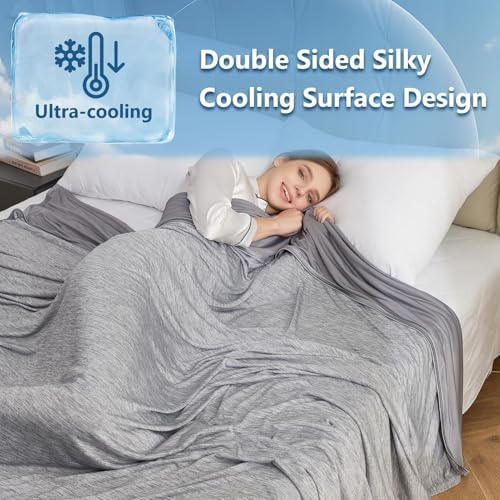 CHOSHOME 1 Pack Double Sided Cooling Blanket 50" X 70" and 2 Pack Grey