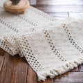 Macrame Table Runner Cream Beige Boho Table Runners with Tassels