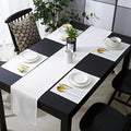 Solid White Table Mats Set of 4 With Table Runner 90 Inches