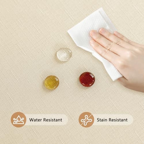 Seenus Textured Fabric Table Cloth for 8 Foot Rectangle Table, Water