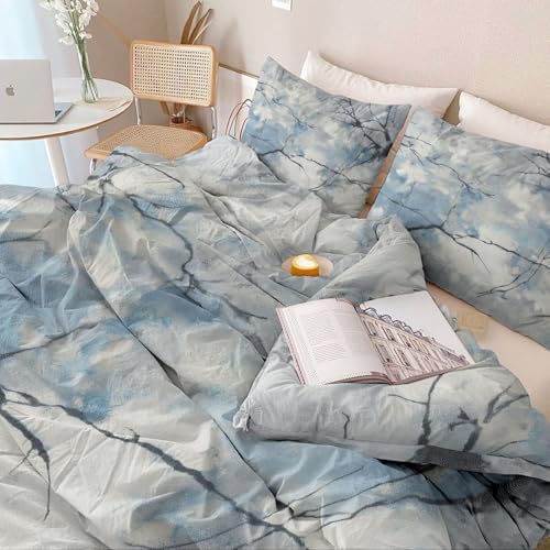 3 Pieces Duvet Cover King Size 90" x 90", Soft Breathable Microfiber