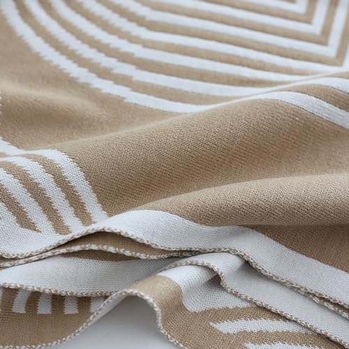 Soft Knitted Blanket Queen Size 50 * 70 Inch, Stripe Textured Throw