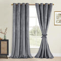 DWCN Velvet Curtains for Bedroom Living Room 2 Panels Grey