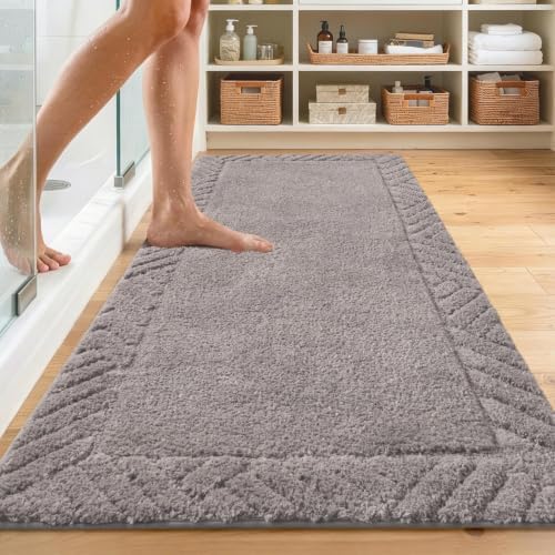 60x24 Long Bathroom Rugs Bath Mat, Non Slip Washable Absorbent Rug