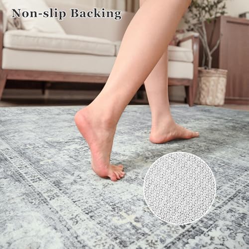 2x6 Washable Runner Rug, Non-Slip Hallway Runner Rugs, Low Pile