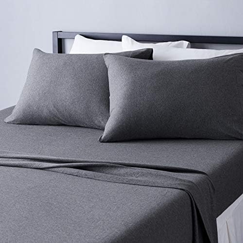 Amazon Basics 4 Piece Breathable 100% Cotton Jersey Bed Sheets Set