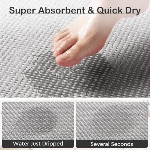 MontVoo Bathroom Runner Rugs,Chenille Absorbent Bath Mat Runner Quick