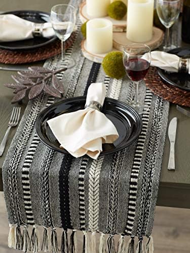 DII Farmhouse Braided Stripe Table Runner Collection, 15x72