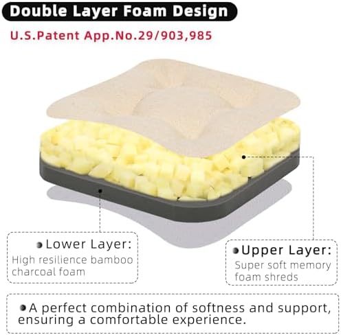GOFORIT Chair Cushions,Tufted Shredded Memory Foam Chair Pads