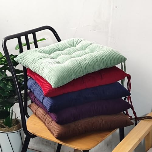 Tufted Corduroy Chair Cushions Set of 2 Solid Color Soft Comfort Chair