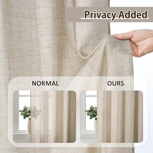 RAIN CITY Beige Pinch Pleated Sheer Curtains 94 Inches Long,W50 x L94