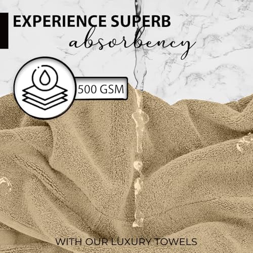 KAHAF COLLECTION 100% Cotton Bath Towels, 24x48 Pack of 6 Towels
