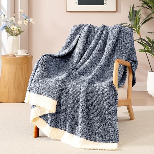 WRENSONGE Soft Twin Blanket for Bed-Cozy Warm Reversible Knitted