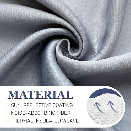 weesire Grey Omber Blackout Curtains, 52 x 96 Inch, Grommet, 2 Panels