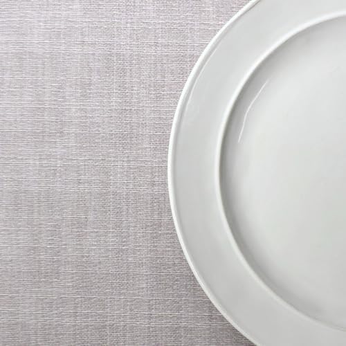 Linen Texture 17" x 13" Vinyl Placemat, Gray, Set of 4