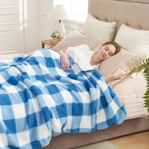 Cozy Bliss Luxury Sherpa Throw Blanket for Couch, Premium Reversible