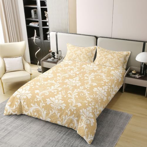 Erosebridal Bohemia 100% Cotton Duvet Cover Queen Beige Yellow