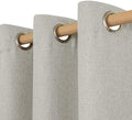 LAMIT Light Grey Linen Curtains for Bedroom 2 Panels Set, W52 x L63