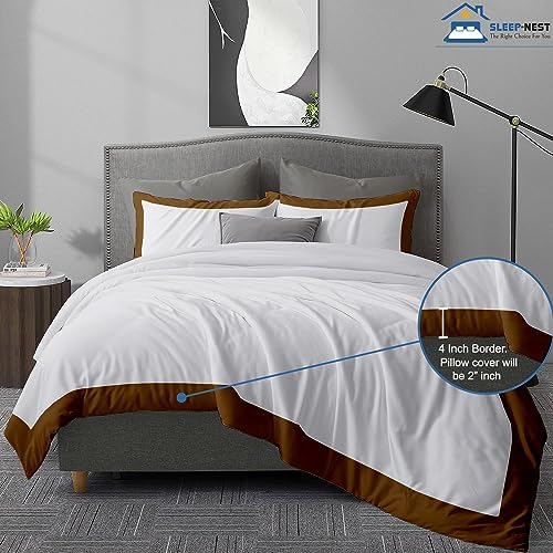 SLEEP-NEST Dual Tone Duvet Cover Set Twin 68"x90" Long Staple 100%