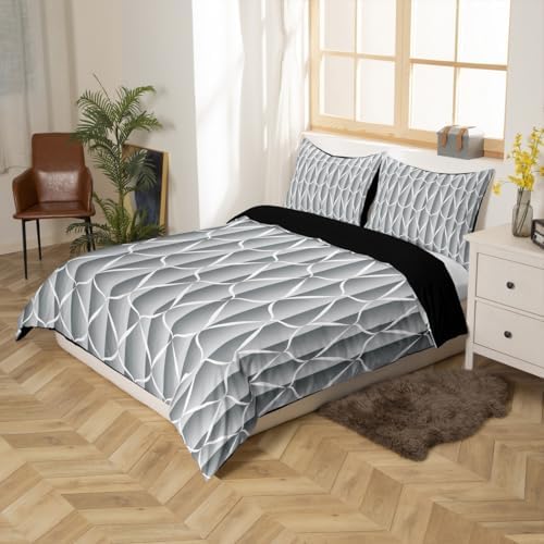 Erosebridal Grey Abstarct Comforter Cover Queen Size for Adult Women