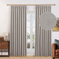 Rock Gray Full Blackout Pinch Pleated Curtains 50 x 84 Inches Long, 1