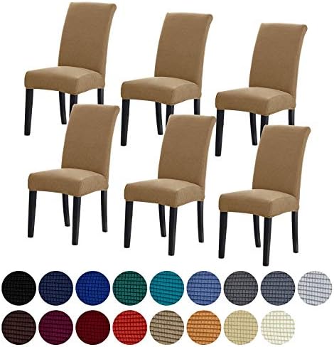 Stretch Chair Covers for Dining Room Set of 6, Removable Washable