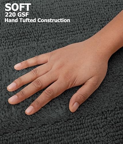 COTTON CRAFT Bath Rugs - 2 Pack Large 20x30 Soft Plush Bath Mats