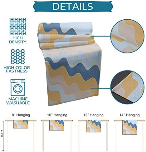 Abstract Table Mats Set of 4 With Table Runner 90 Inches Long,Cotton