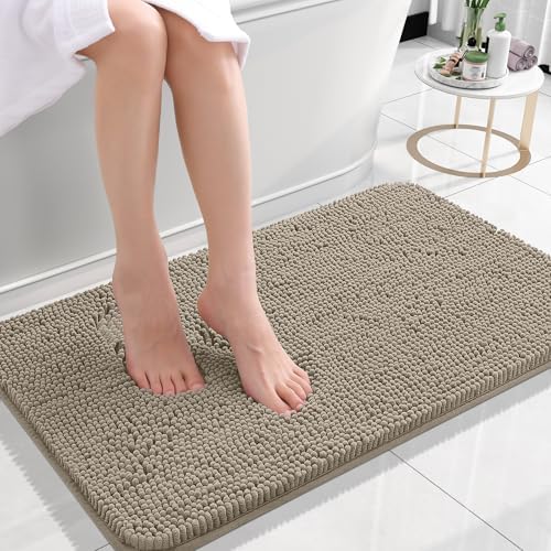 OLANLY Small Bathroom Rugs 24x16, Extra Soft Absorbent Chenille Bath