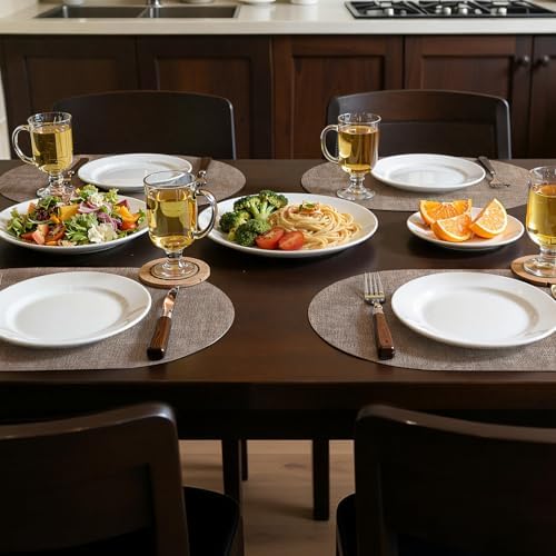homing Heat Resistant Oval Placemats Set of 6, Light Brown