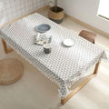 70~240cm Plaid Cotton Linen Tablecloth Rectangle Round Table Cloth