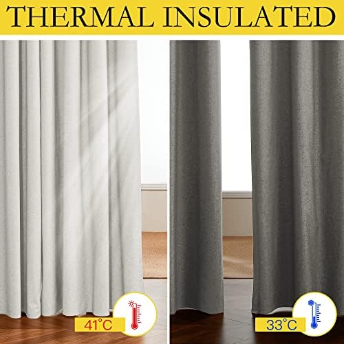 NICETOWN Ivory Blackout Curtains for Classroom 52" Wide x 95" Long 2