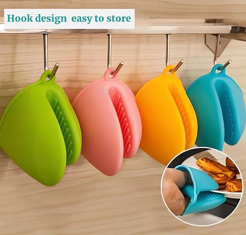 1 Pair Gray,Mini Silicone Oven Gloves, Mini Finger Protector Pot