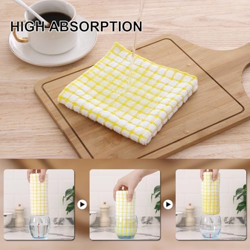 Kitinjoy Cotton 8 Pack Terry Kitchen Dish Cloths, 12 x 12 Inches Super