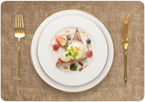 Faux Leather Placemats for Dining and Kitchen Table Washable Place