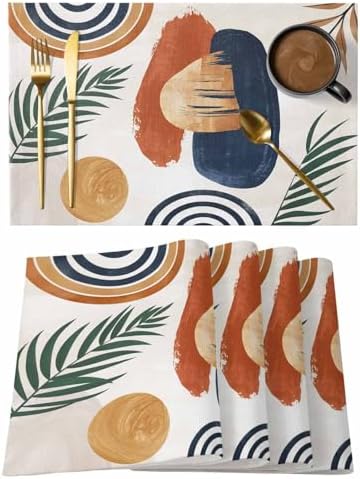 Placemats Set of 8, Boho Woven Placemat, Linen Place Mats for