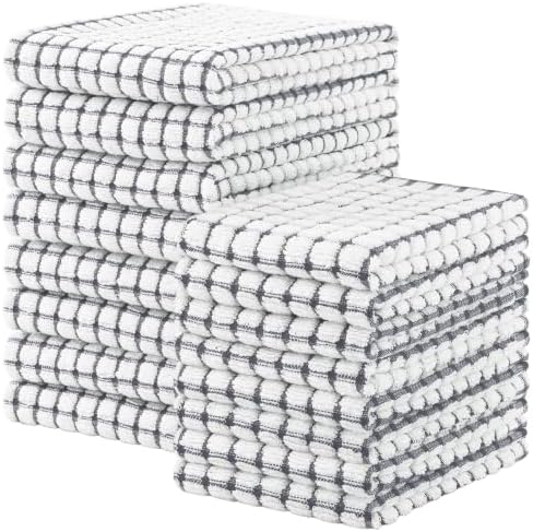 Kitinjoy 16 Pack Dishcloths and Kitchen Towels Sets, Grey