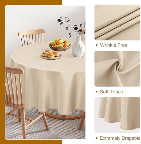 DWCN Round Tablecloth 70 Inch - Waterproof & Stain Resistant