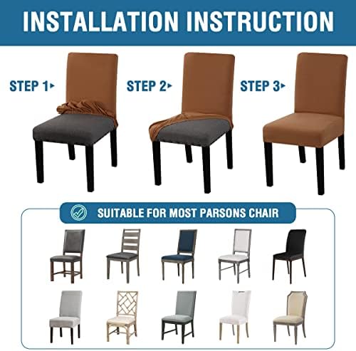 H.VERSAILTEX 100% Waterproof Dining Chair Covers Stretch Chair Covers