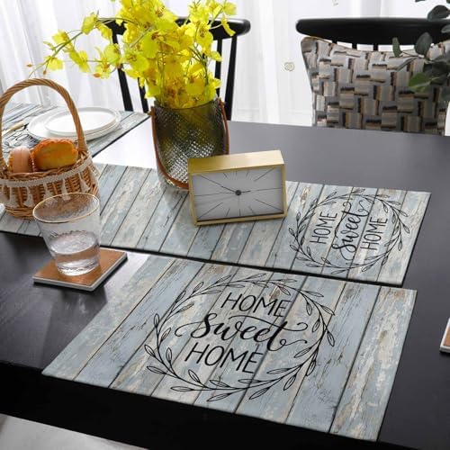 Classic Plank Table Runner and Placemats Set of 4 Traditional
