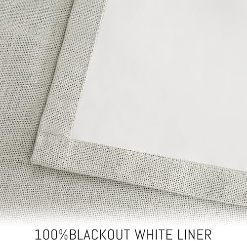 Yakamok Cream Linen Textured Curtains 63 Inches Long for Living Room