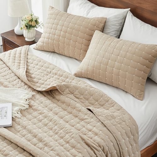 ENJOHOS 100% Cotton Oversized King Quilt, California King Bedspread
