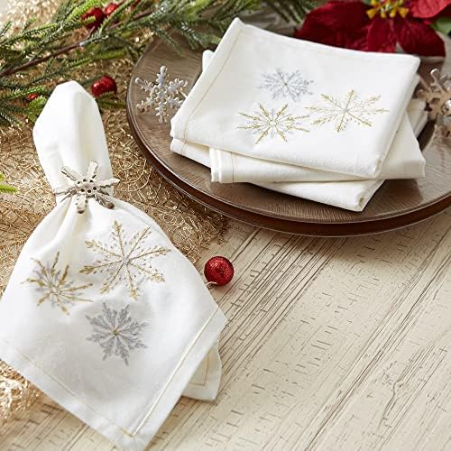 DII Holiday Dining Table Linen Sparkle Metallic Kitchen Décor, Napkin