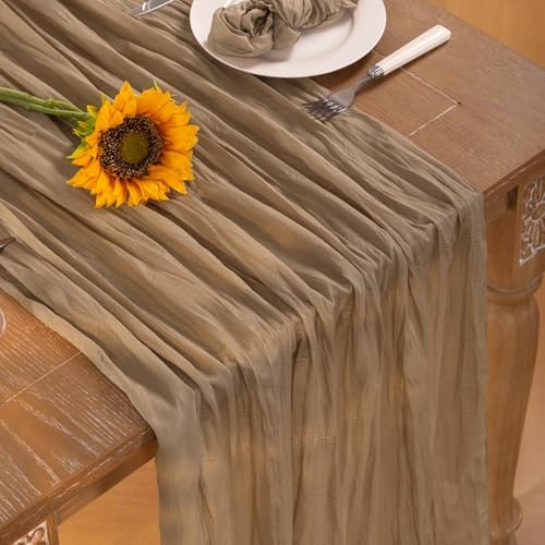 DeZerlor Nude Cheesecloth Table Runners 12 Pack Fall Thanksgiving