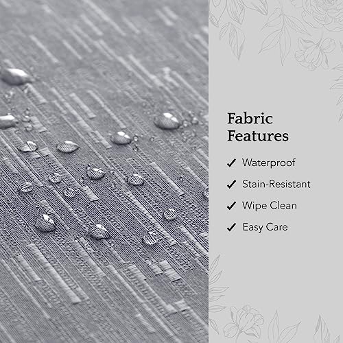 Continental Solid Texture Water Resistant Tablecloth, Gray - 60" W x